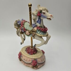 Heritage House Melodies County Fair Collection 8" Musical Carousal Horse WORKS